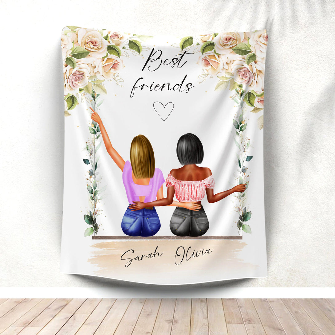 Best Friends Forever Custom Blanket, Friendship Gift for Girls - Custamazegifts.com 