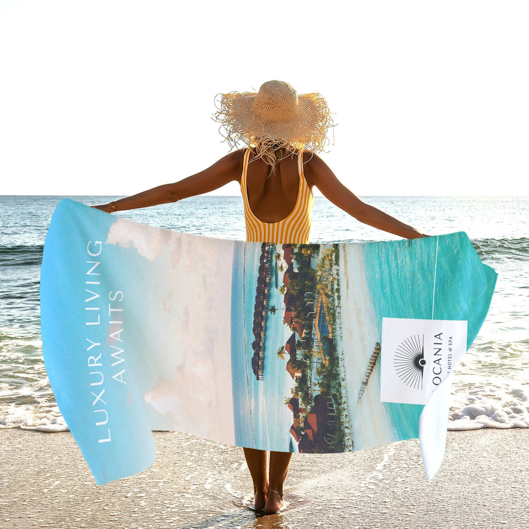 Design Your Own Beach Towel, Add Your Logo or Image on Towel, Promotional Gifts T117 - Custamazegifts.com 