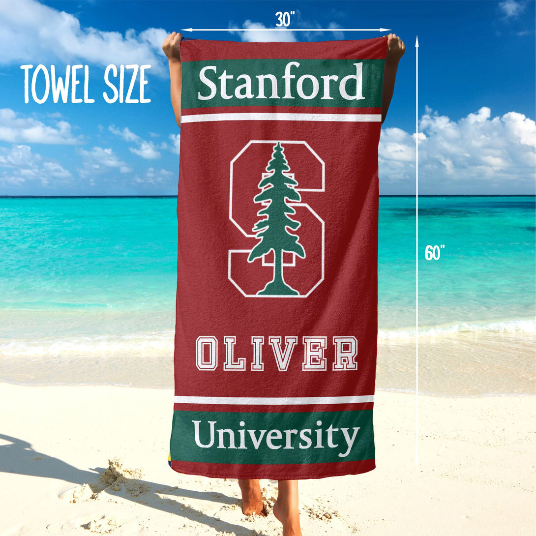 University Logo Beach Towel - Stanford Princeton Michigan Harvard University Logo Towels - Custamazegifts.com 