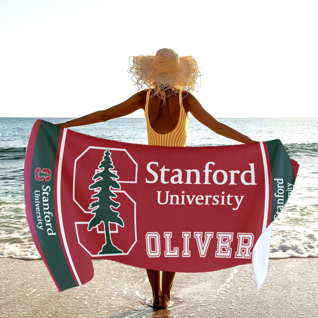 University Logo Beach Towel - Stanford Princeton Michigan Harvard University Logo Towels - Custamazegifts.com 