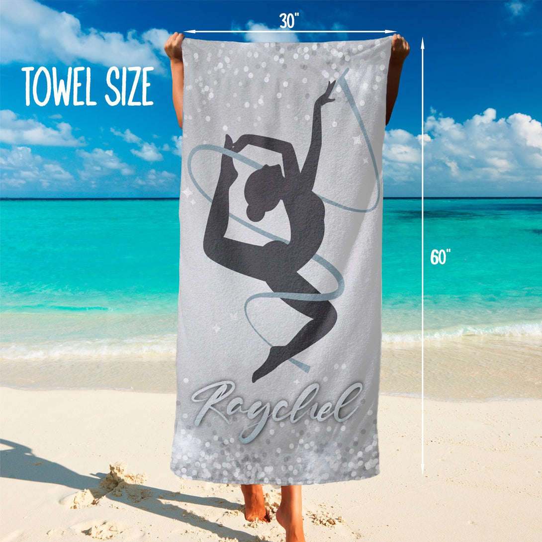 Gymnastics Personalized Beach Towel, Custom Sports Towels for Teams - Custamazegifts.com 