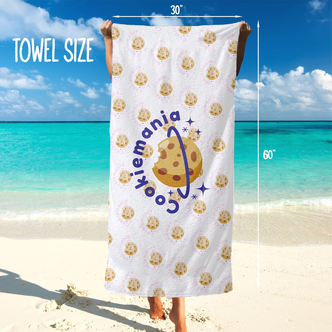 Custom Logo Towel, Repeating Logo Design on Beach Towel - Custamazegifts.com 