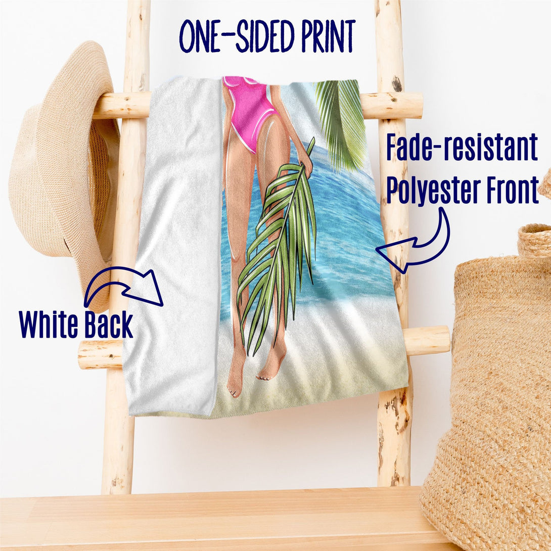 Tropical Print Photo Face Towel, Customized Vacation Gifts for Women T119 - Custamazegifts.com 