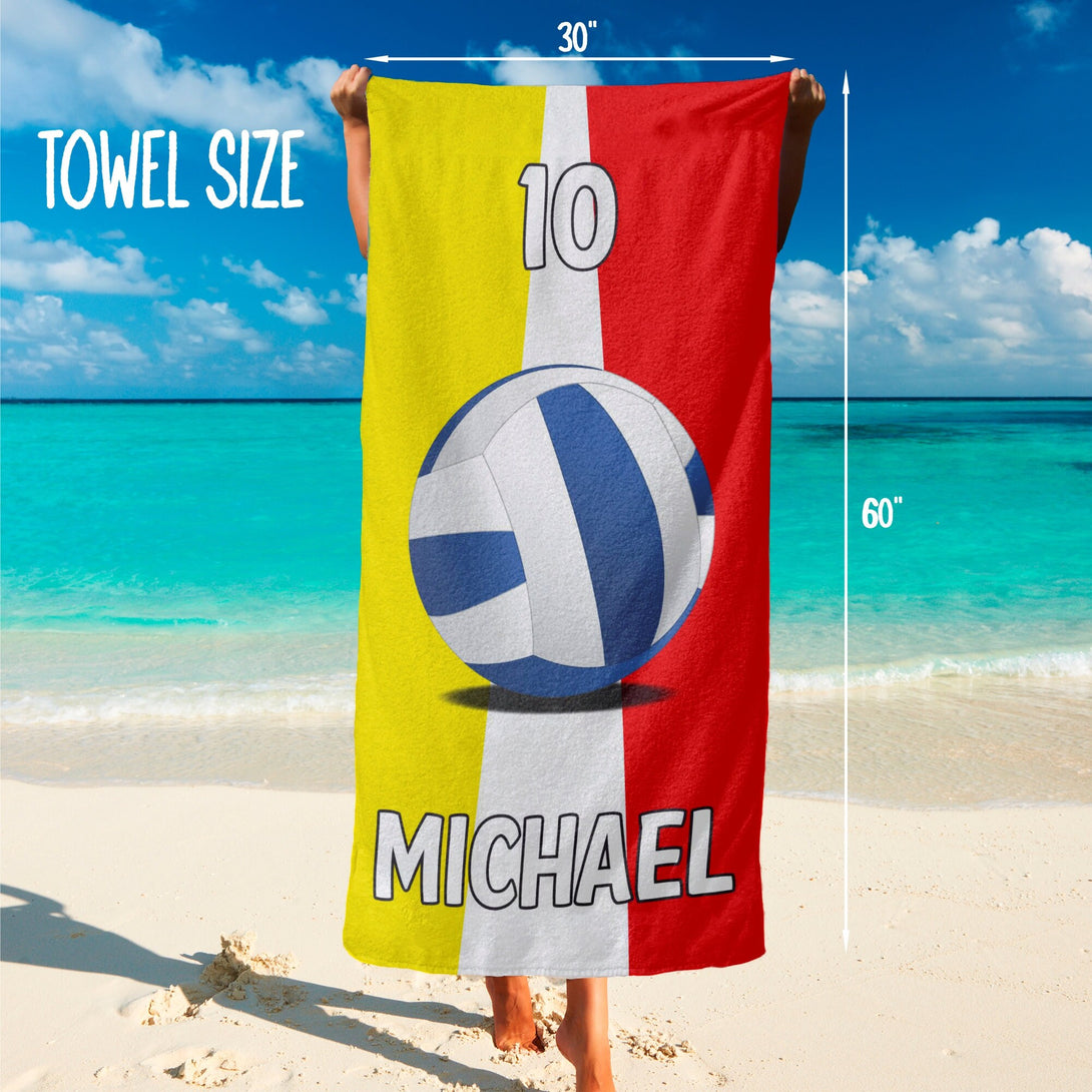 Volleyball Beach Towel, Personalized Volleyball Team Towels, Volleyball Team Gifts - Custamazegifts.com 