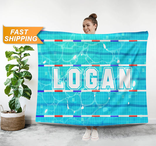 Personalized Swim Team Blankets, Custom Swimming Team Gifts - Custamazegifts.com 