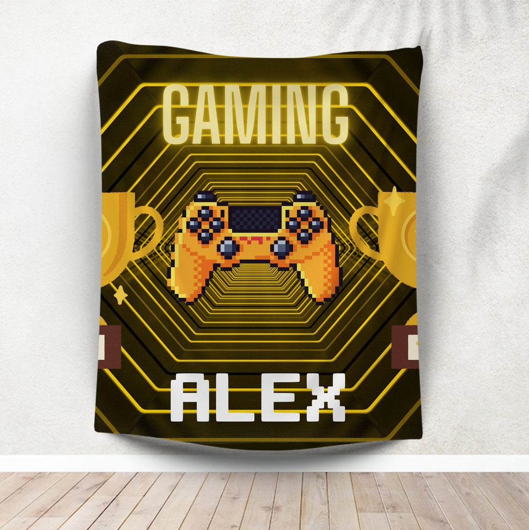 Video Game Blanket, Personalized Gaming Blanket, Game Lover Gifts - Custamazegifts.com 