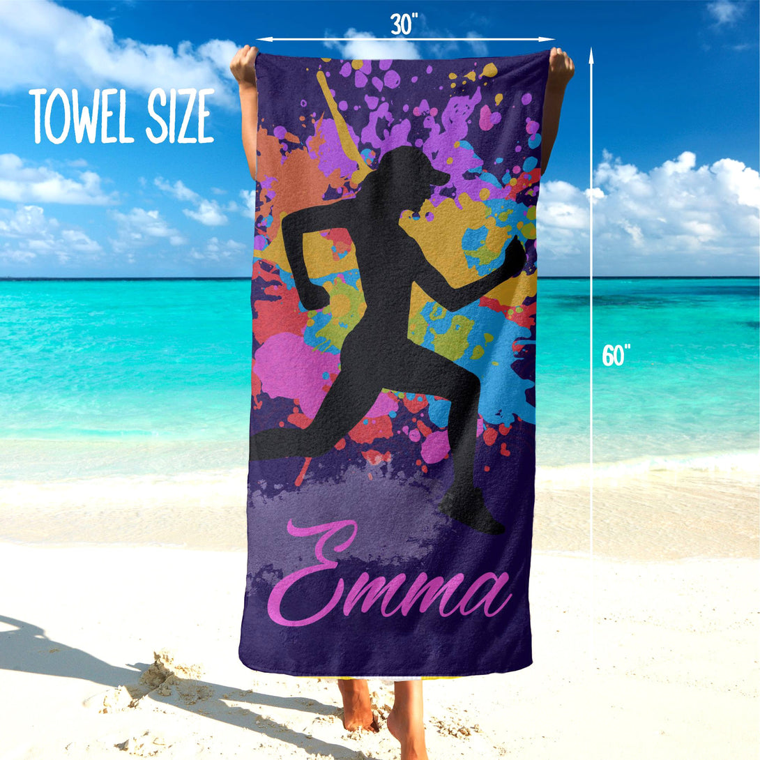 Running Beach Towel, Custom Runner Beach Towels, Personalized Running Towel - Custamazegifts.com 