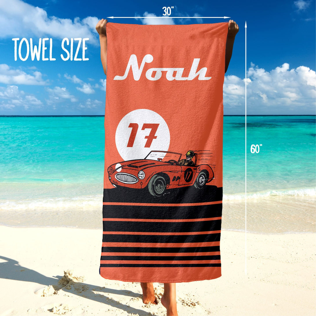 Custom Racing Beach Towel, Car Motorcycle Racing Towel - Custamazegifts.com 