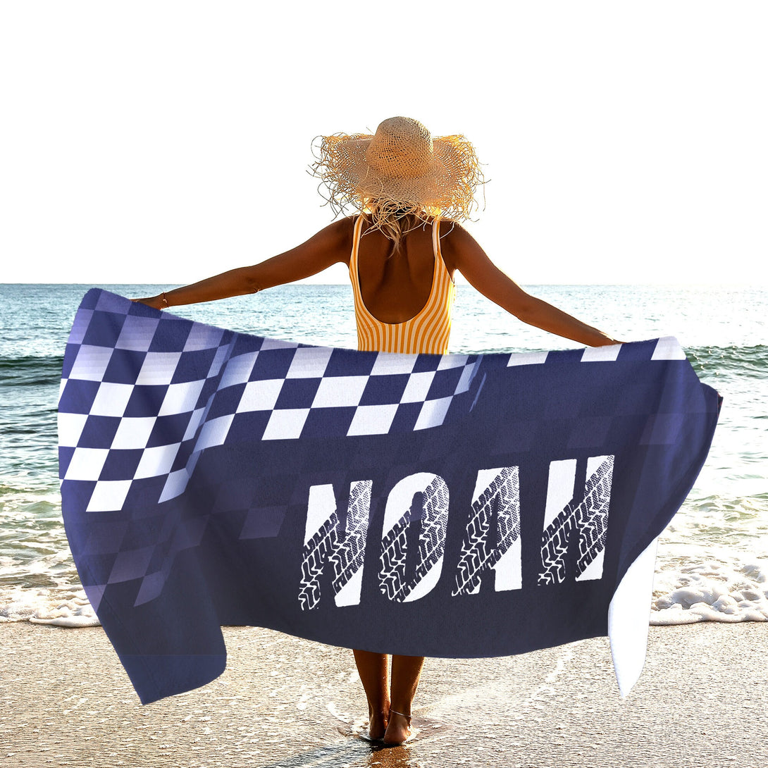 Custom Racing Beach Towel, Car Motorcycle Racing Towel - Custamazegifts.com 