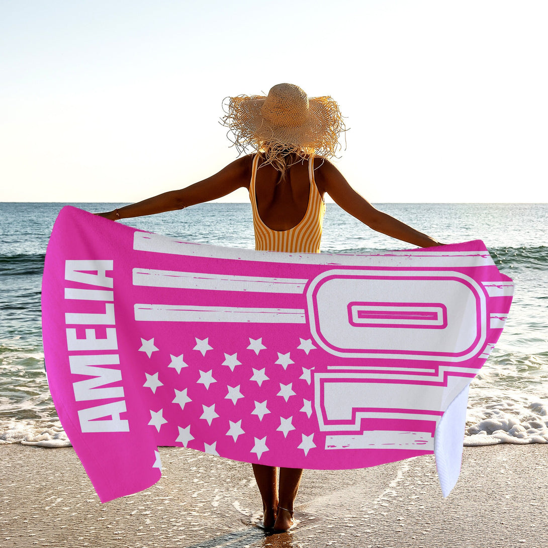 USA Flag Beach Towel, United States of America Custom Towels - Custamazegifts.com 