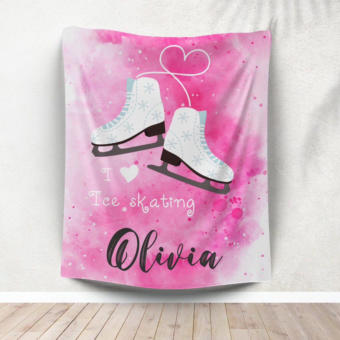 Personalized Figure Skating Blanket, Custom Figure Skater Gift - Custamazegifts.com 