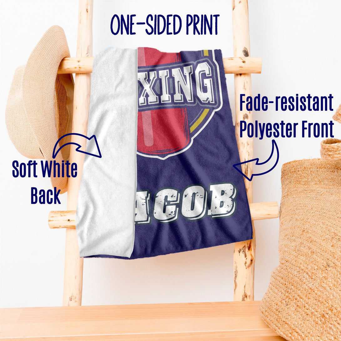 Boxing Beach Towel, Personalized Boxing Towel, Custom Boxer Gift - Custamazegifts.com 