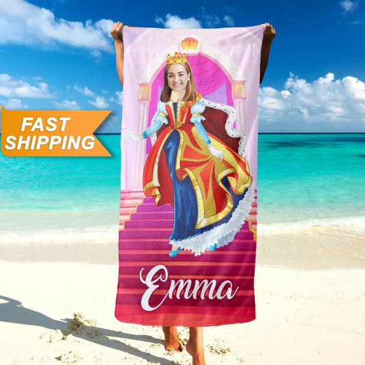 Queen Custom Photo Beach Towels, Birthday Christmas Gifts with Your Face T145 - Custamazegifts.com 