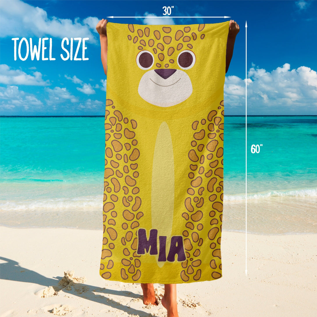 Wild Animals Kids Beach Towel, Animal Print Custom Gifts for Boys Girls T147 - Custamazegifts.com 