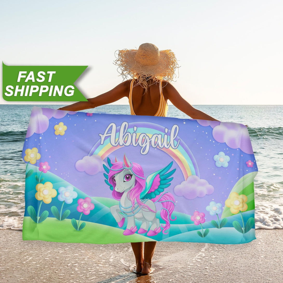 Pony Kids Baby Beach Towel, Fairy Tale Pony Customized Gifts for Girls T148 - Custamazegifts.com 