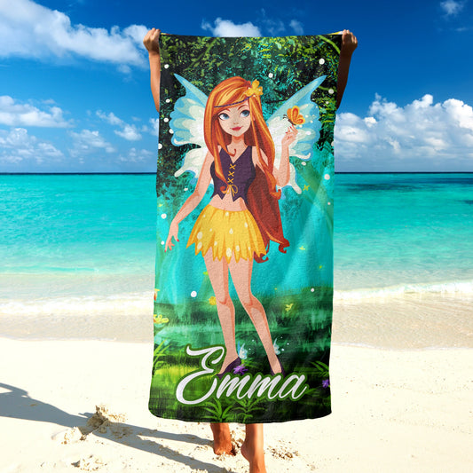 Forest Fairy Custom Kids Beach Towel, Fairy Tale Custom Gifts for Girls T149 - Custamazegifts.com 