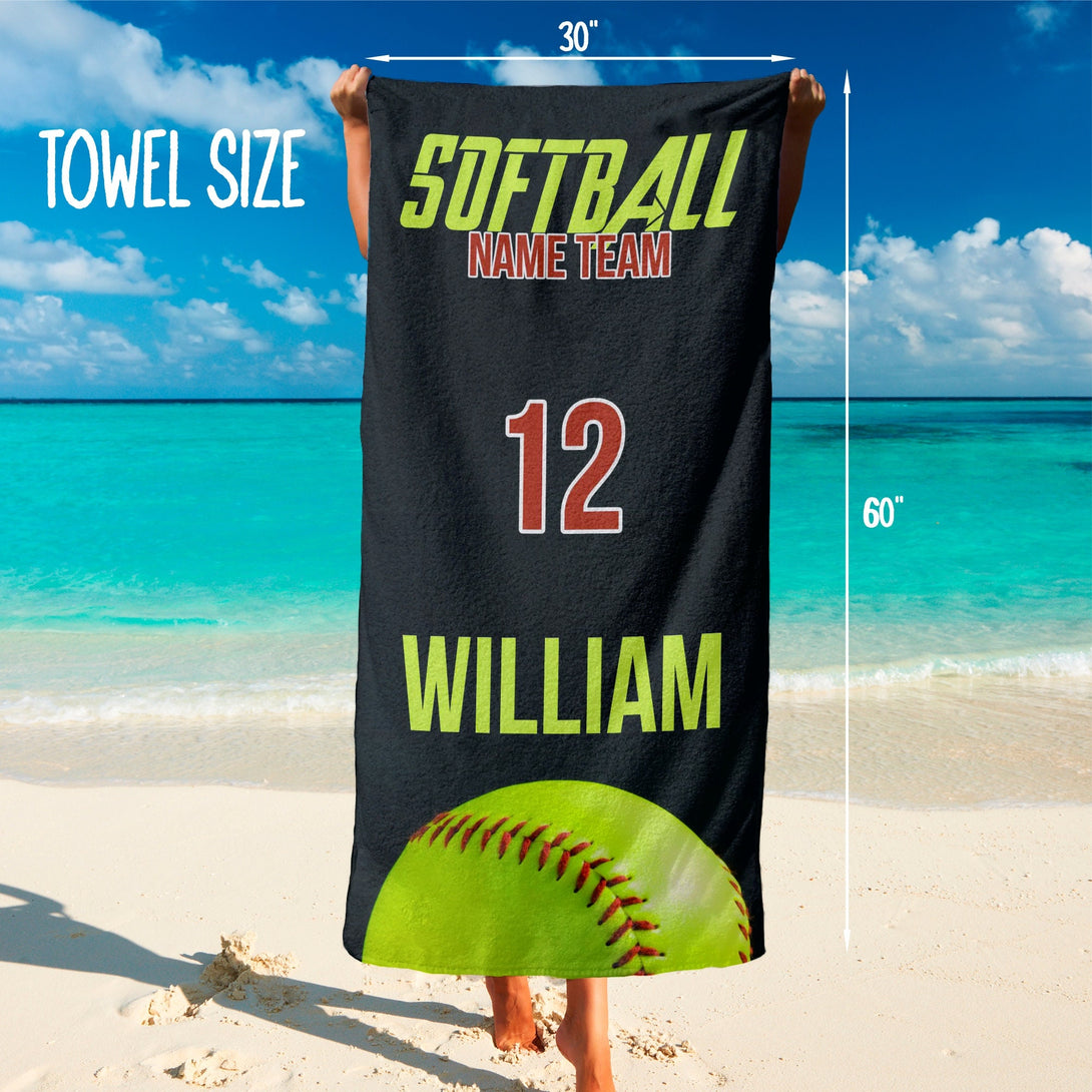 Softball Towel, Custom Softball Team Towels, Softball Player Gifts - Custamazegifts.com 