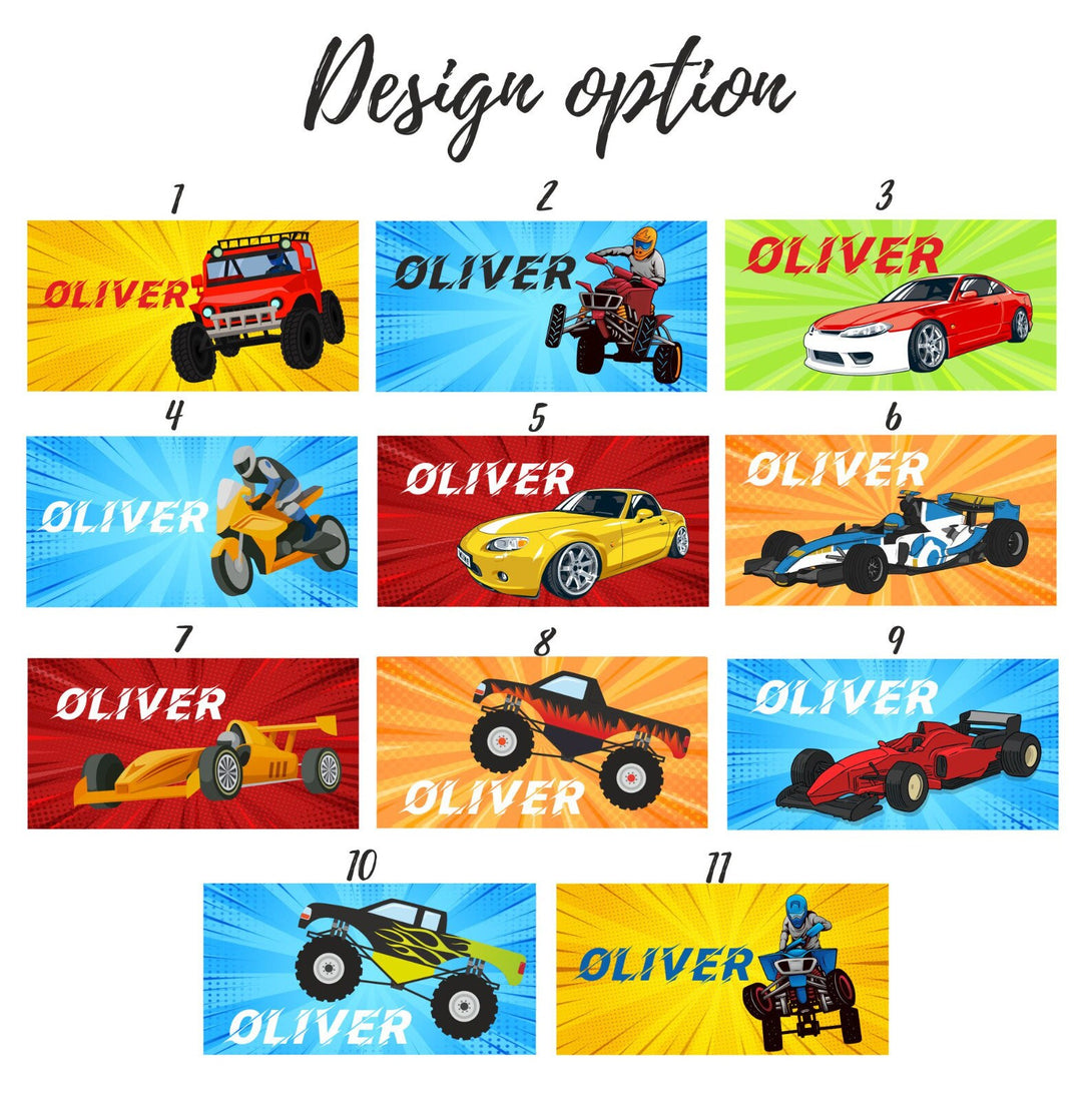 Car Racing Beach Towel, Personalized Car Racing Gifts for Boys Men T165 - Custamazegifts.com 