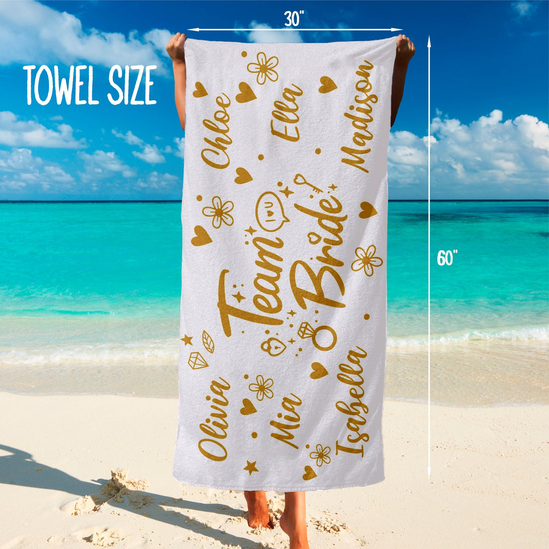 Team Bride Beach Towels, Future Mrs Custom Bachelorette Gifts for Her T158 - Custamazegifts.com 