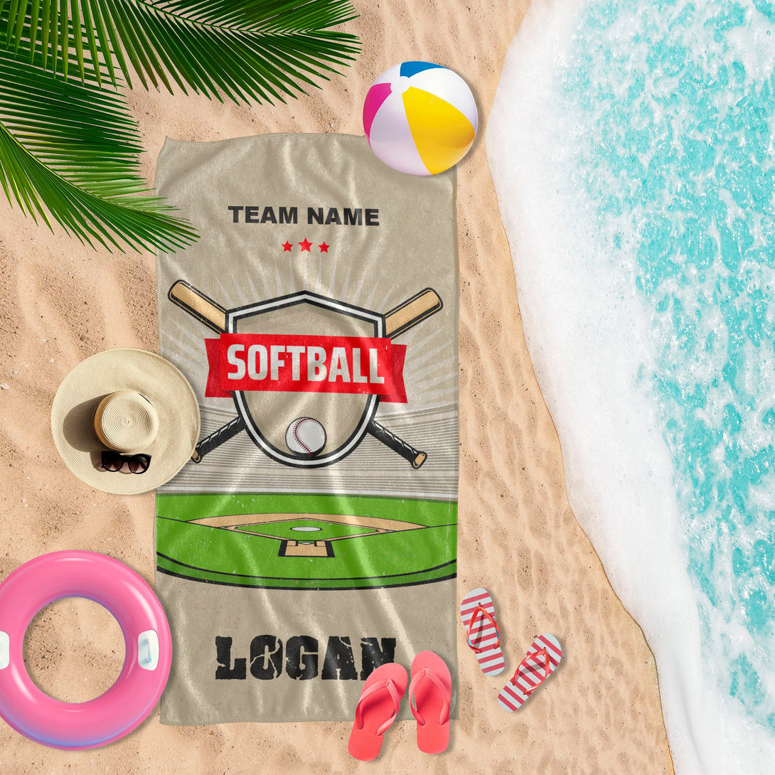 Softball Towel, Custom Softball Team Towels, Softball Player Gifts - Custamazegifts.com 