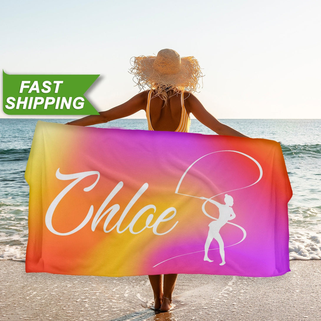 Rhythmic Gymnastics Towel, Custom Gymnastics Beach Towels - Custamazegifts.com 