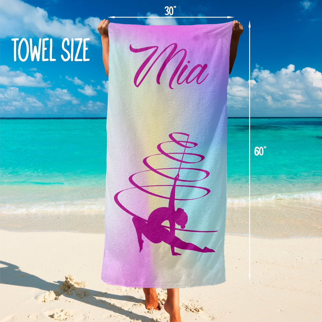 Rhythmic Gymnastics Towel, Custom Gymnastics Beach Towels - Custamazegifts.com 