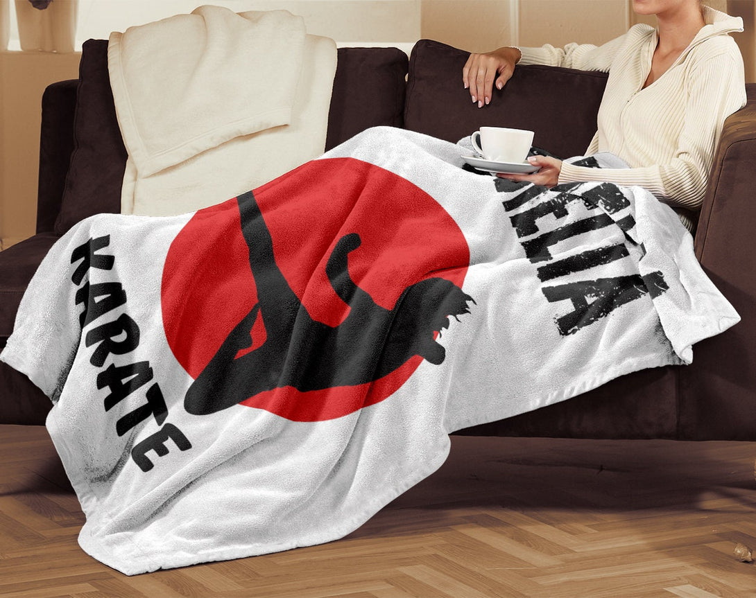 Karate Blanket, Custom Blanket,  Personalized Karate Gift for Him Her - Custamazegifts.com 