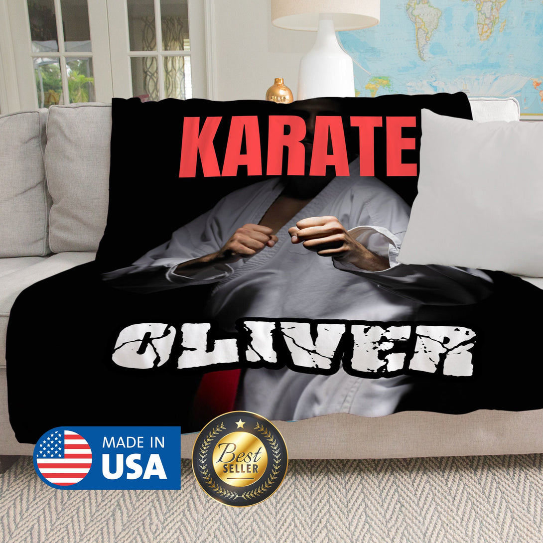 Karate Blanket, Custom Blanket,  Personalized Karate Gift for Him Her - Custamazegifts.com 