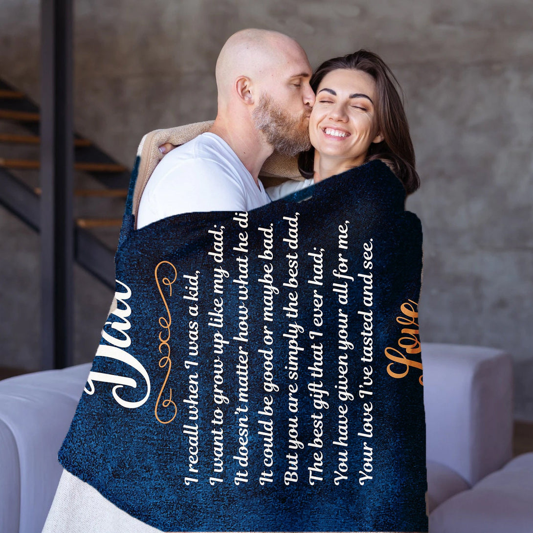 Fathers Day Blanket, Poem for Dad Blanket - Custamazegifts.com 