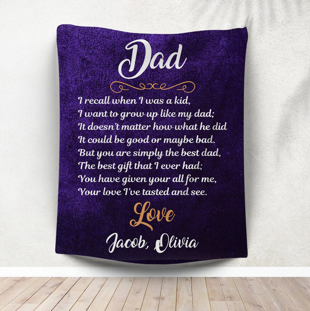 Fathers Day Blanket, Poem for Dad Blanket - Custamazegifts.com 