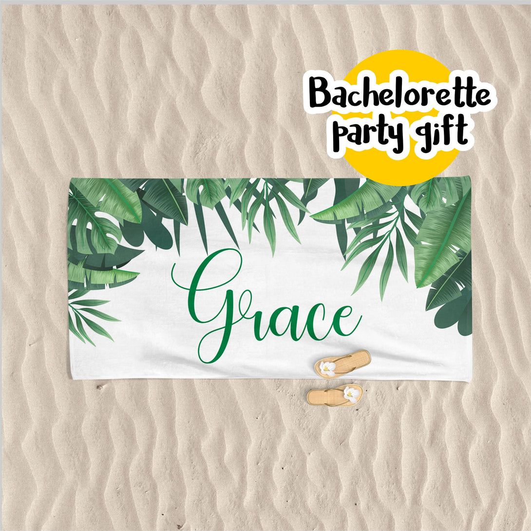 Floral Print Bachelorette Beach Towel, Pool Party Custom Bridesmaid Gifts T15#5 - Custamazegifts.com 