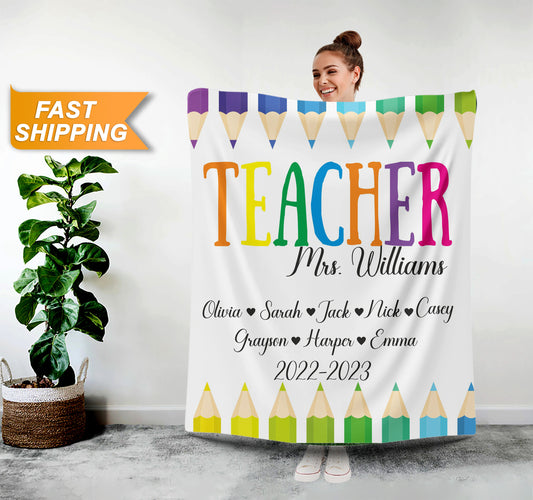 Teacher Blanket, Teach Love Inspire Blanket - Custamazegifts.com 