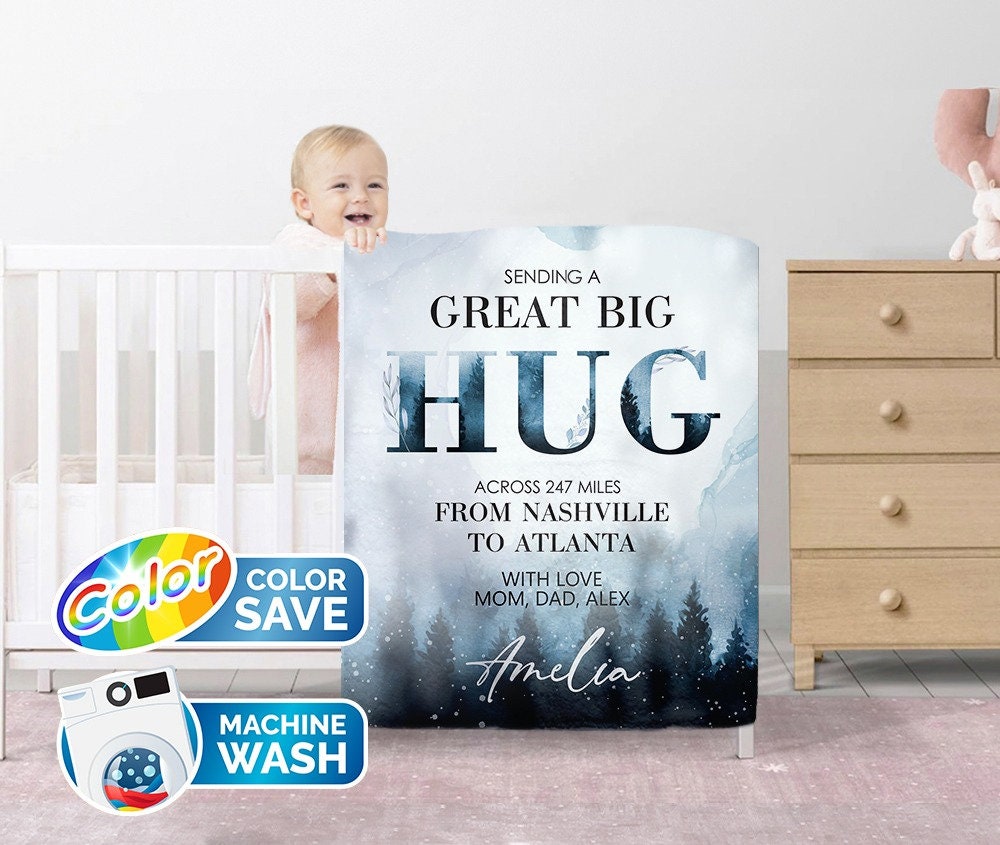 Sending a Great Big Hug Blanket, Custom Blanket with Your Text - Custamazegifts.com 