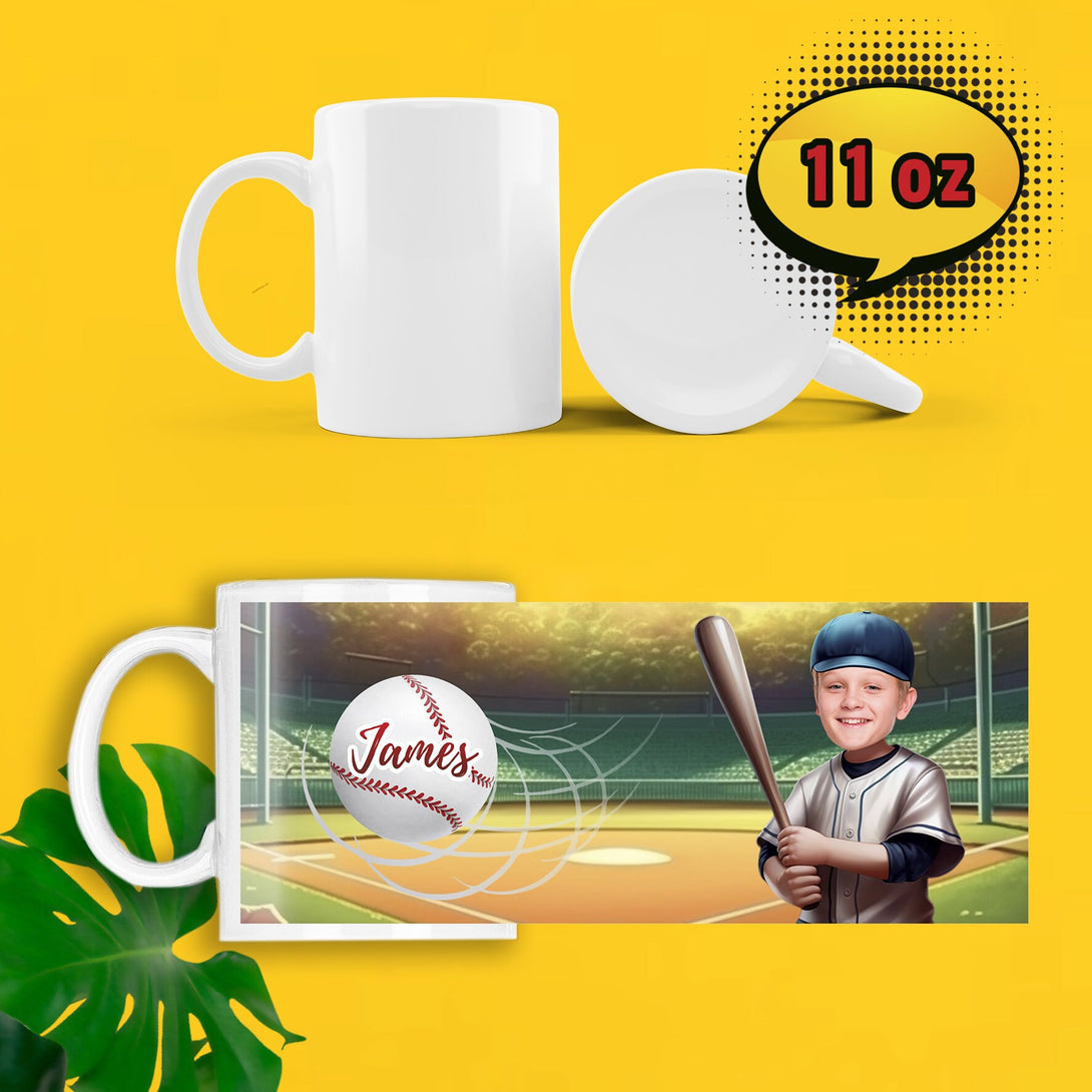 Personalized Gift for Boy Baseball Mug - Custamazegifts.com 