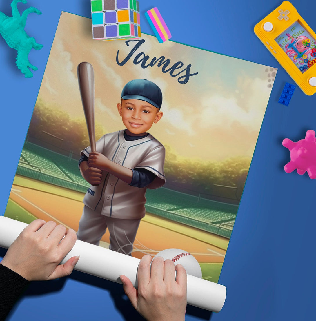 Baseball Sports Photo Poster, Customize Baseball Player Wall Art for Him - Custamazegifts.com 