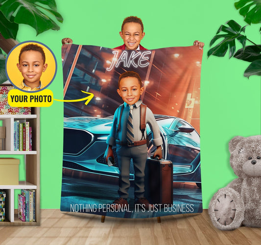 Future Entrepreneur Kids Photo Blanket, Funny Gag Gifts - Custamazegifts.com 