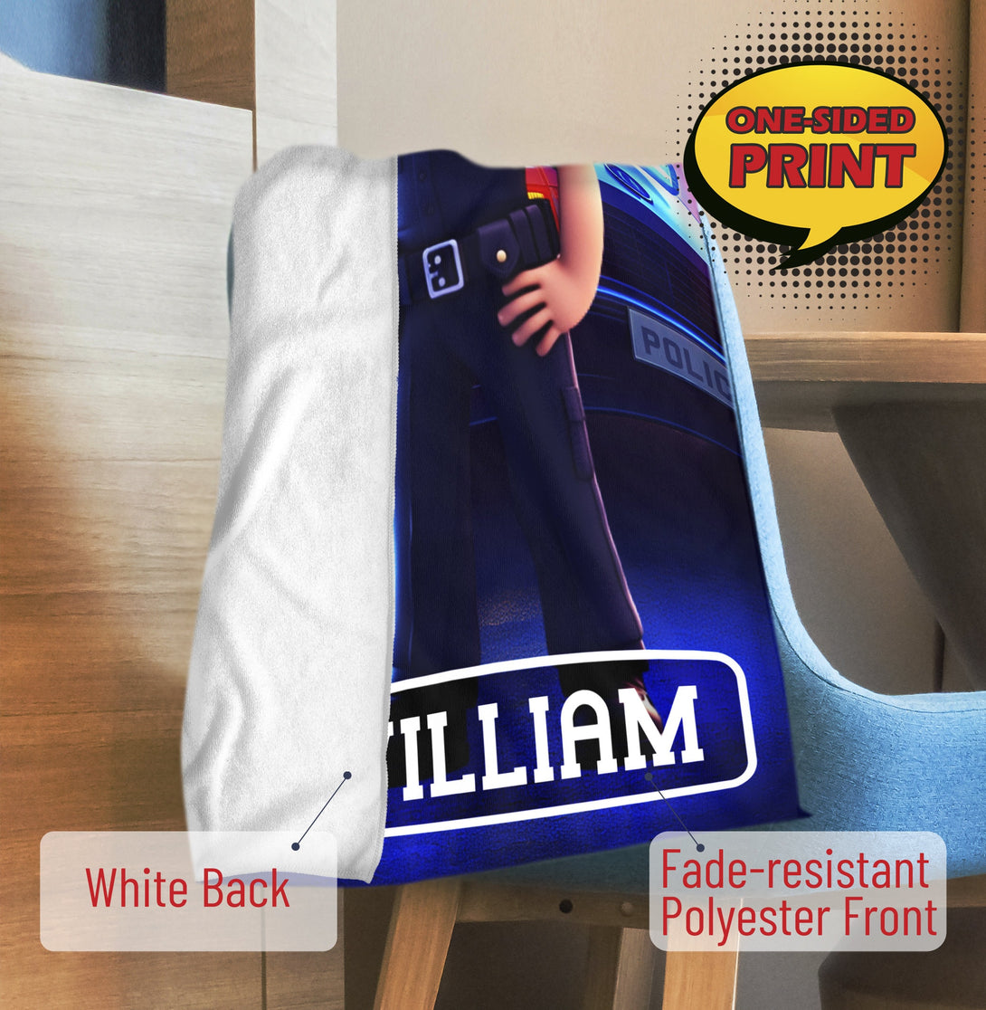 Policeman Boy Custom Towel Personalized Photo Face Gifts - Custamazegifts.com 