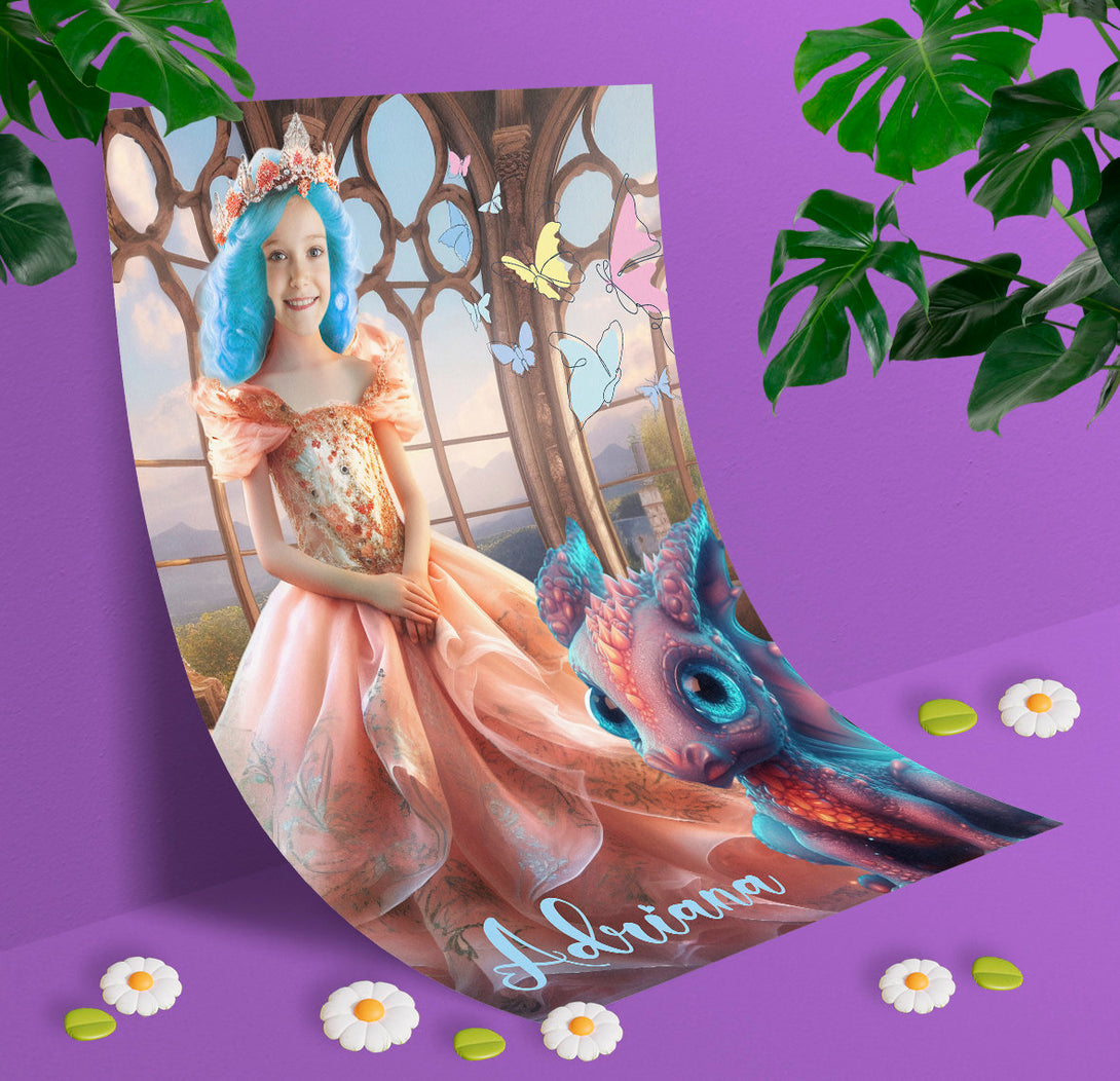 Princess Poster Wall Art with Your Face - Custamazegifts.com 