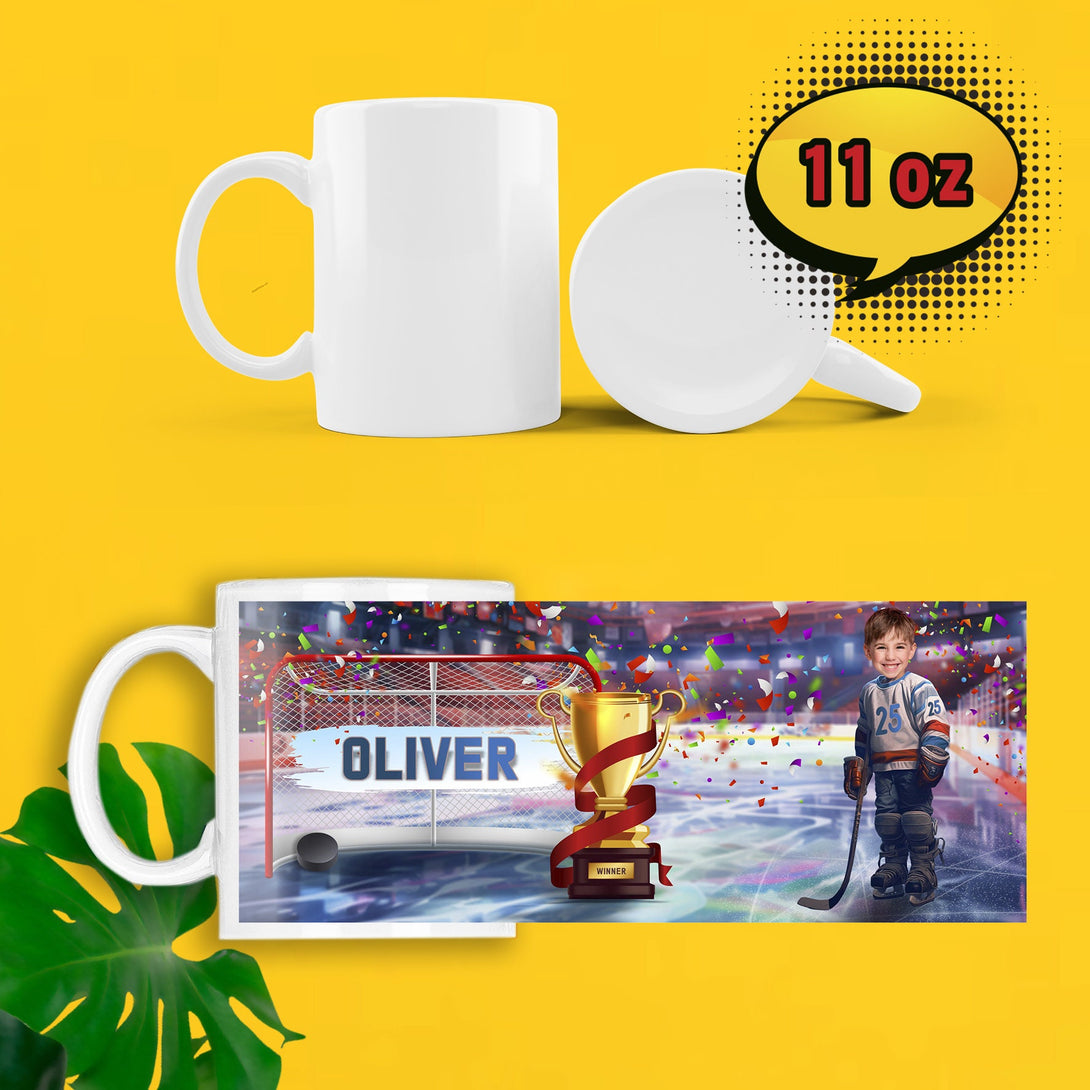 Hockey Team Gift Idea, Personalize Sports Mug with Photo - Custamazegifts.com 