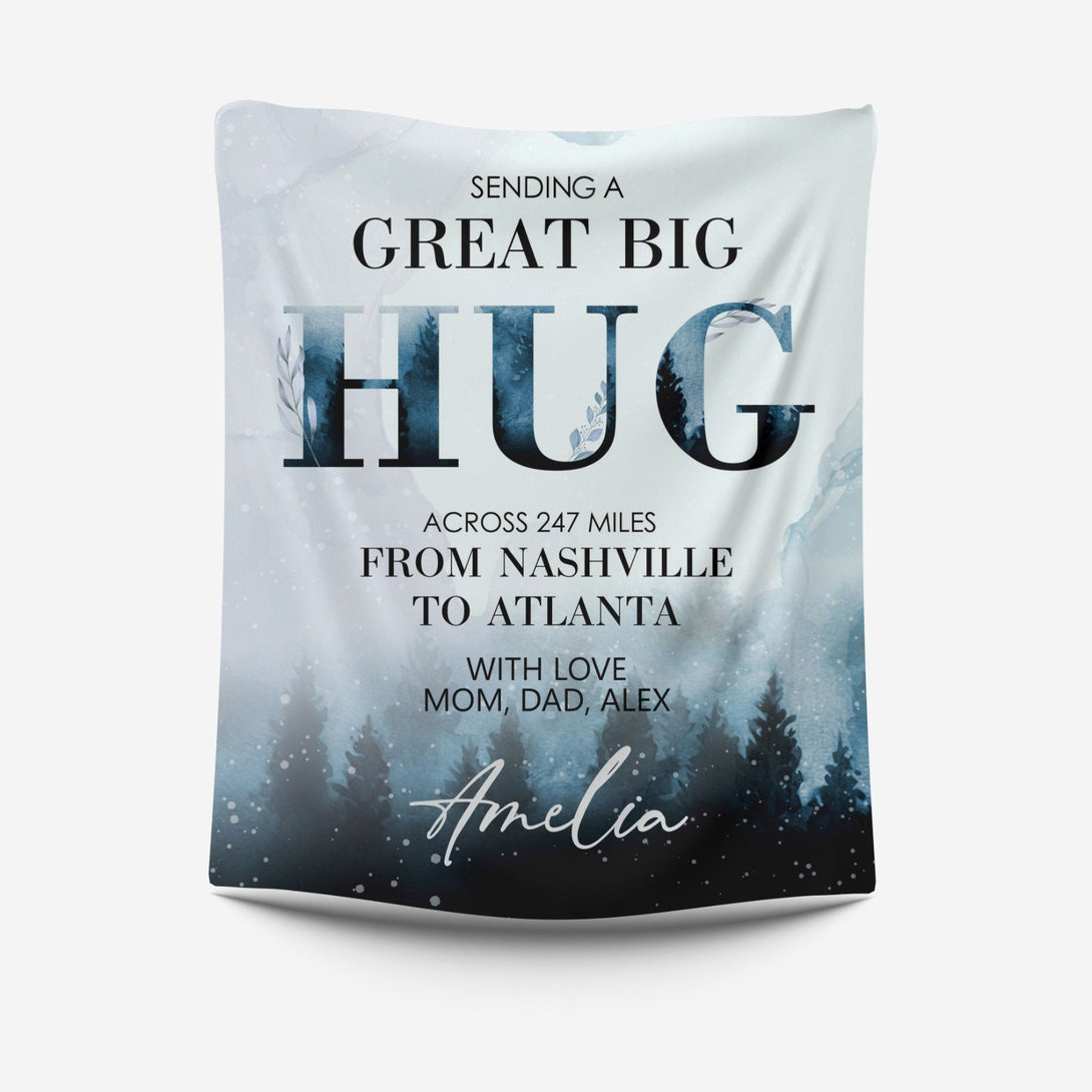 Sending a Great Big Hug Blanket, Custom Blanket with Your Text - Custamazegifts.com 