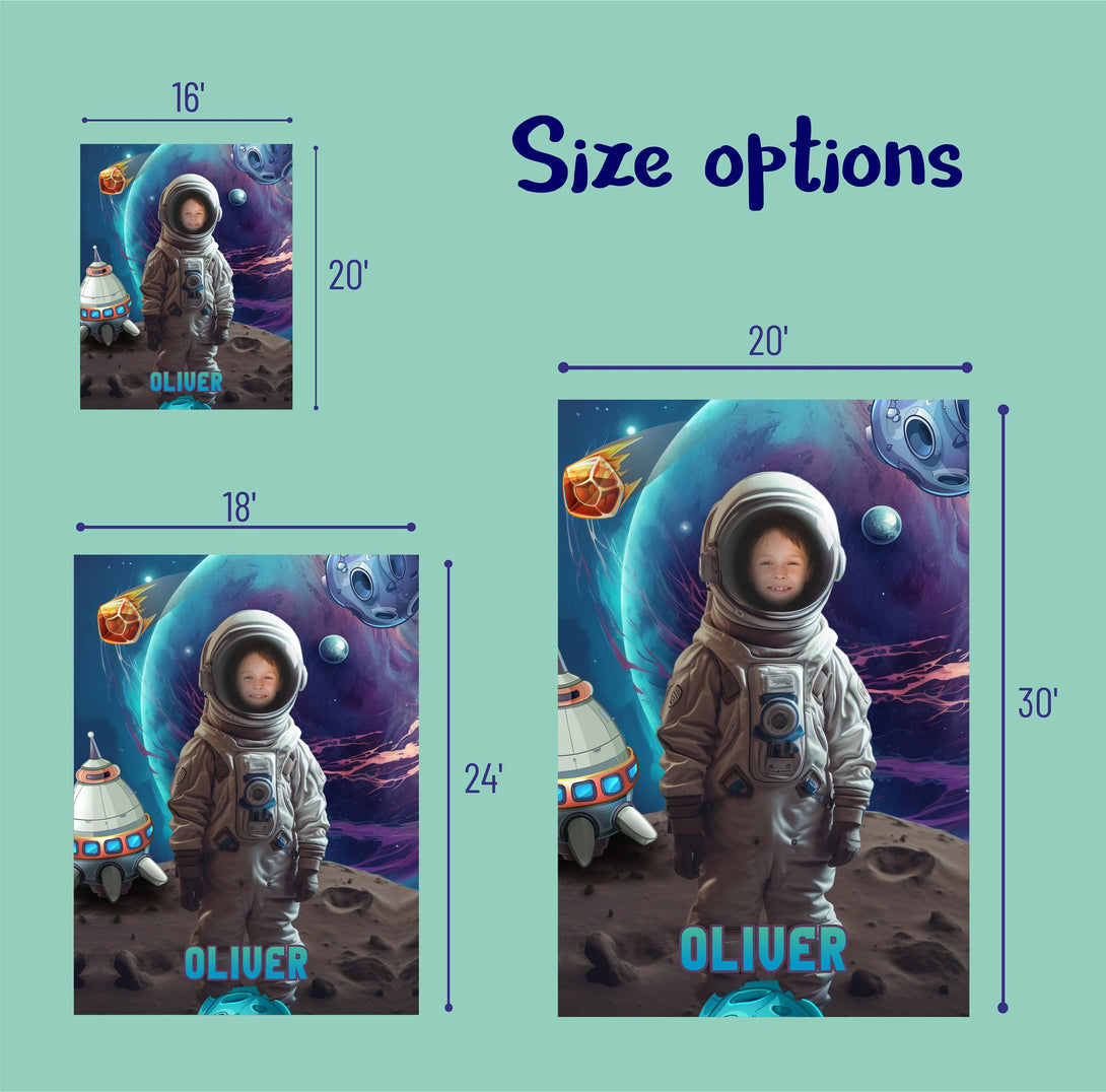 Astronaut Photo Poster, Cosmos Space Boys Personalized Birthday Gift - Custamazegifts.com 