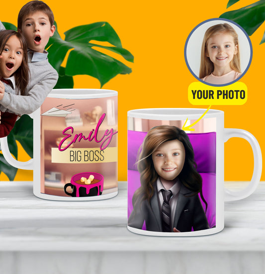 Girl Boss Custom Mug, Personalized Photo Gift - Custamazegifts.com 