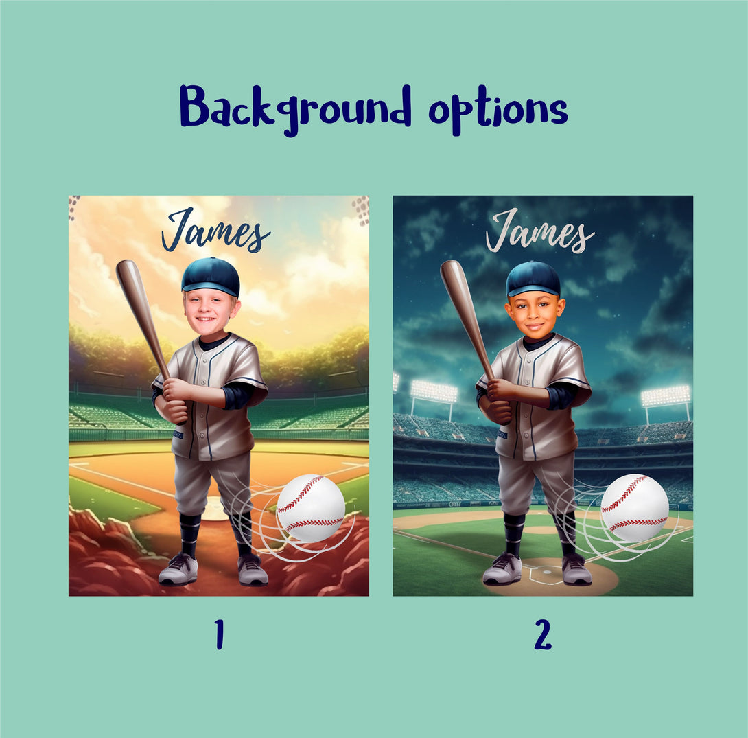 Baseball Sports Photo Poster, Customize Baseball Player Wall Art for Him - Custamazegifts.com 