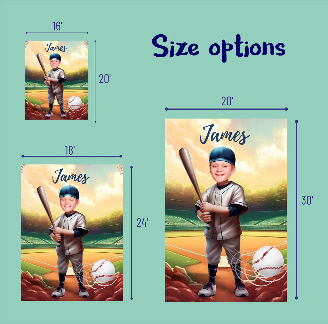 Baseball Sports Photo Poster, Customize Baseball Player Wall Art for Him - Custamazegifts.com 