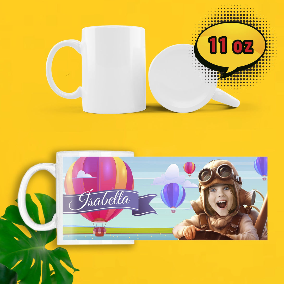 Custom Mug from Photo, Girl Aviator Personalized Gift - Custamazegifts.com 