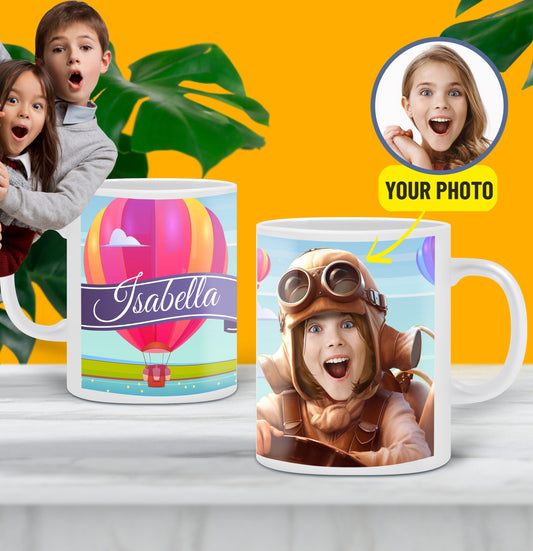 Custom Mug from Photo, Girl Aviator Personalized Gift - Custamazegifts.com 