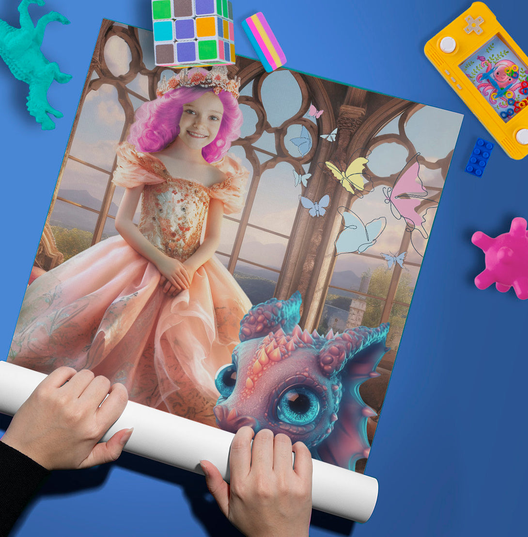 Princess Poster Wall Art with Your Face - Custamazegifts.com 