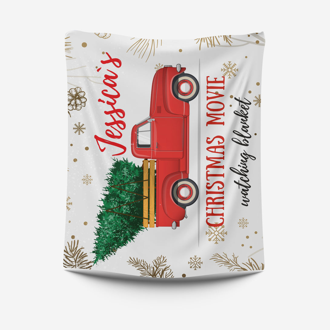 Christmas Movie Watching Blanket with Name, Personalized Christmas Gifts - Custamazegifts.com 